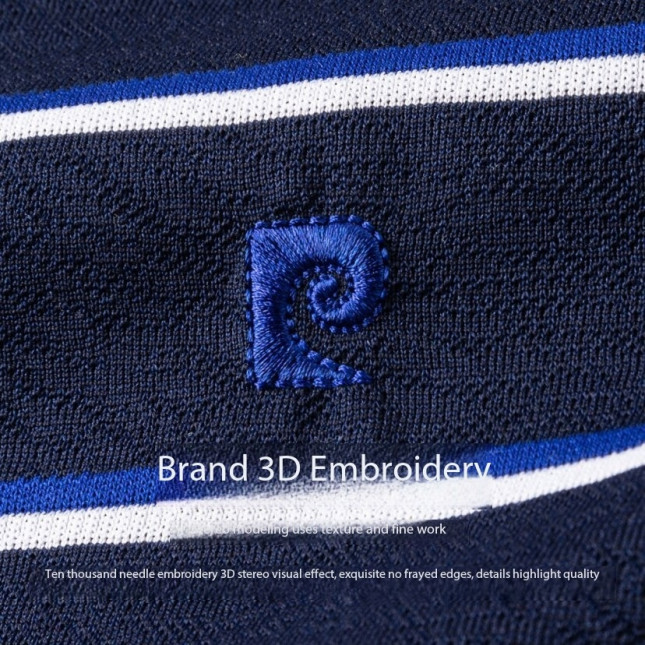 Pierre Cardin Men’s Polo Shirt (Blue Striped) P73113071A78